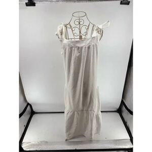 Haute Hippie Style White Bow Tie Strap Long Dress Boho Women’s XL